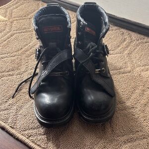 Harley-Davidson Black Leather Motorcycle Boots